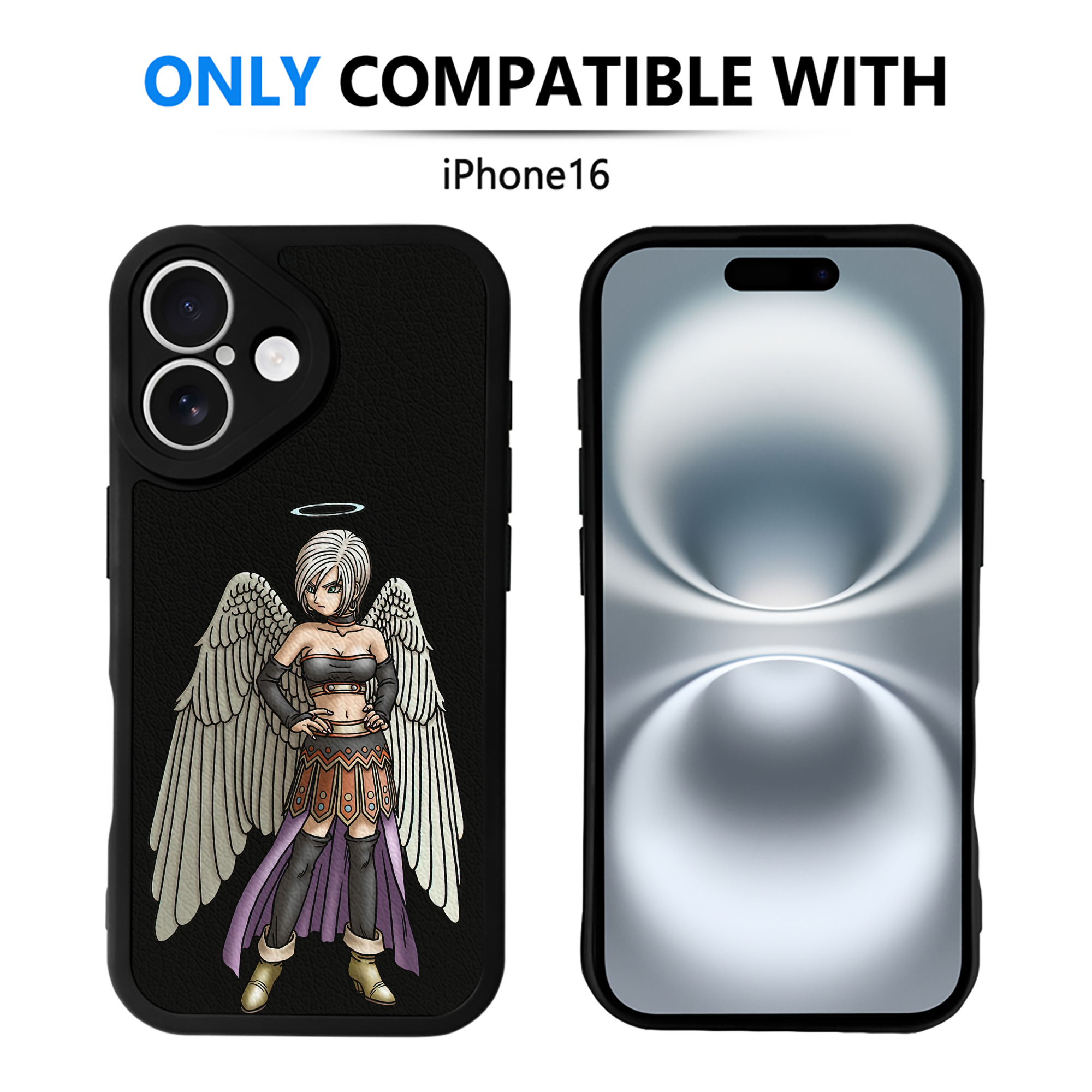 （画像用） ドラゴンクエスト Doragon Kuesuto Dragon Quest 【iPhone 16シリーズ対応】シリコンスマホケース（レザー調） 材質：シリコン